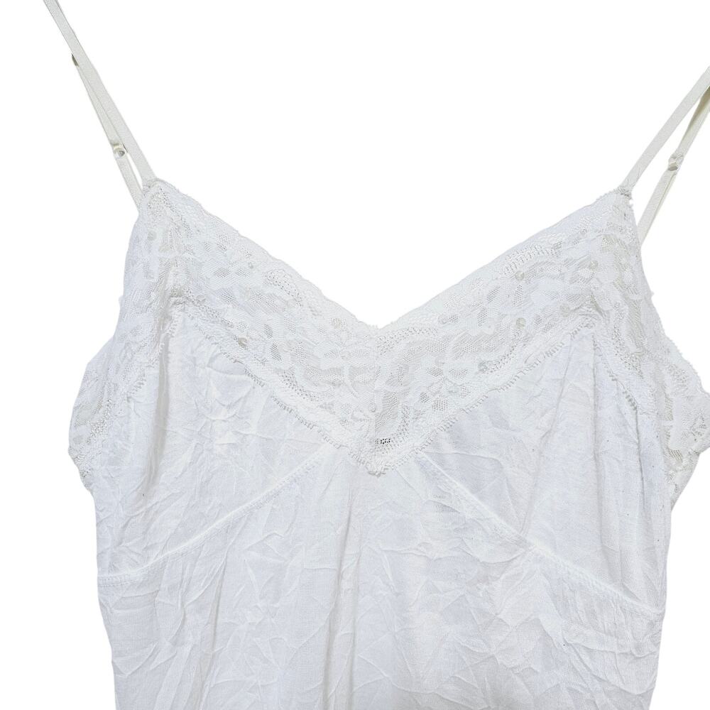 No Boundaries Y2K Babydoll Top Lace Semi Sheer Adjustable Strapes White Size M - Picture 4 of 7